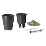 LECHUZA Fioriera DELTINI ALL-IN-ONE Carbone Metallizzato
