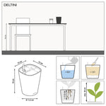 LECHUZA Fioriera DELTINI ALL-IN-ONE Carbone Metallizzato