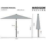 Madison Ombrellone da Giardino Corsica 200x250 cm Tortora