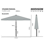Madison Ombrellone Flores Luxe 300 cm Rotondo Grigio