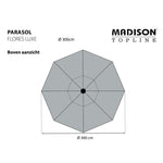 Madison Ombrellone Flores Luxe 300 cm Rotondo Grigio