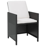 Set da Pranzo da Giardino 11 pz Polyrattan e Legno Acacia Nero