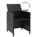 Set da Pranzo da Giardino 11 pz Polyrattan e Legno Acacia Nero