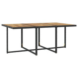 Set da Pranzo da Giardino 11 pz Polyrattan e Legno Acacia Nero