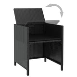 Set da Pranzo da Giardino 13 pz Polyrattan e Legno Acacia Nero