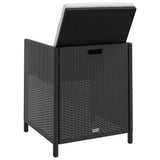 Set da Pranzo da Giardino 11 pz con Cuscini in Polyrattan Nero