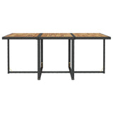 Set da Pranzo da Giardino 11 pz con Cuscini in Polyrattan Nero