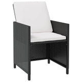 Set da Pranzo da Giardino 13 pz con Cuscini in Polyrattan Nero