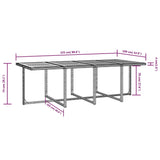 Set da Pranzo da Giardino 13 pz con Cuscini in Polyrattan Nero