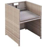 Set da Pranzo da Giardino 5 pz con Cuscini in Polyrattan Beige