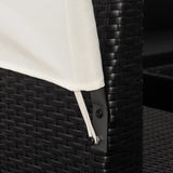 Set Divani da Giardino 9 pz con Tettuccio in Polyrattan Nero