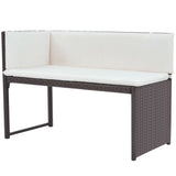 Set da Giardino 5 pz Pieghevole in Acciaio e Polyrattan Marrone