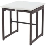 Set da Giardino 5 pz Pieghevole in Acciaio e Polyrattan Marrone