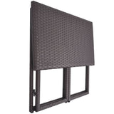 Set da Giardino 5 pz Pieghevole in Acciaio e Polyrattan Marrone