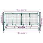 Cancello in Acciaio 306x175 cm Verde