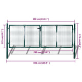 Cancello in Acciaio 306x175 cm Verde