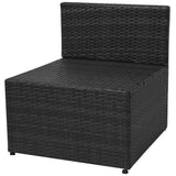 Set Divani da Giardino 5 pz con Cuscini in Polyrattan Nero