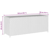 Baule da Giardino Nero 150x50x60 cm in Polyrattan