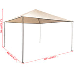 Gazebo Padiglione Tenda Tettoia 4x4 m Acciaio Beige