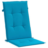 Cuscini per Sedie 4 pz Blu 120x50x3 cm in Tessuto