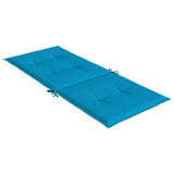 Cuscini per Sedie 4 pz Blu 120x50x3 cm in Tessuto