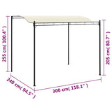 Gazebo in Tessuto Bianco Crema