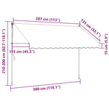 Tenda da Sole Retrattile Manuale 300 cm a Strisce Blu e Bianche