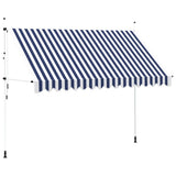 Tenda da Sole Retrattile Manuale 350 cm a Strisce Blu e Bianche