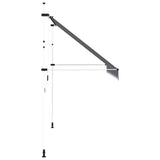 Tenda da Sole Retrattile Manuale 350 cm a Strisce Blu e Bianche