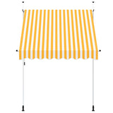 Tenda da Sole Retrattile Manuale 200cm Strisce Arancione Bianco
