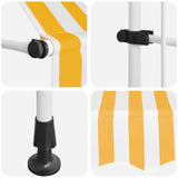 Tenda da Sole Retrattile Manuale 200cm Strisce Arancione Bianco