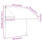 Tenda da Sole Retrattile Manuale 200cm Strisce Arancione Bianco