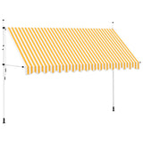 Tenda da Sole Retrattile Manuale 400cm Strisce Arancione Bianco