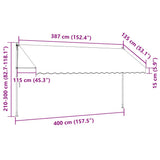 Tenda da Sole Retrattile Manuale 400cm Strisce Arancione Bianco