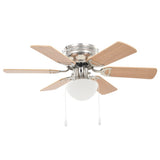 Ventilatore da Soffitto Decorato con Luce 82 cm Marrone Chiaro