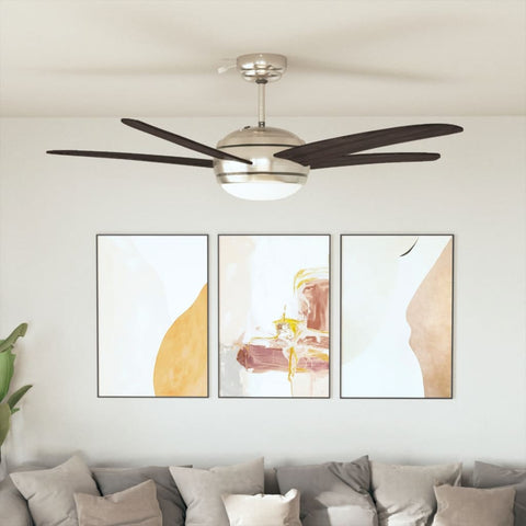 Ventilatore da Soffitto Decorato con Luce 128 cm Marrone