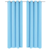 2 Pz Tende Oscuranti Occhielli in Metallo 135x175 cm Turchese