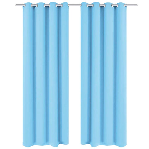 2 Pz Tende Oscuranti Occhielli in Metallo 135x175 cm Turchese