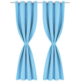 2 Pz Tende Oscuranti Occhielli in Metallo 135x175 cm Turchese
