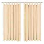 2 Pz Tende in Micro Raso con Passanti 140x225 cm Beige