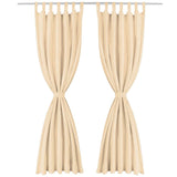 2 Pz Tende in Micro Raso con Passanti 140x225 cm Beige