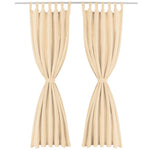 Tende in Micro Raso 2 pz con Passanti 140x245 cm Beige