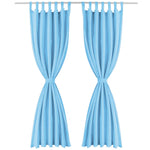 2 Pz Tende in Micro Raso con Passanti 140x175 cm Turchesi