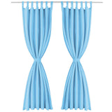 2 Pz Tende in Micro Raso con Passanti 140x175 cm Turchesi