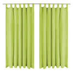 2 Pz Tende in Micro Raso con Passanti 140x225 cm Verdi