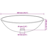 Lavandino in Vetro Temperato 42 cm Dorato