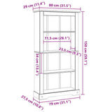 Libreria a 4 Ripiani Pino Messicano Corona Range 80x29x150 cm