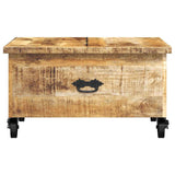 Tavolino da Salotto in Legno di Mango Grezzo 70x70x40 cm
