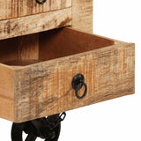Tavolino da Salotto in Legno di Mango Grezzo 70x70x40 cm