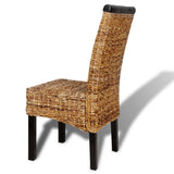 Sedie da Pranzo 6 pz in Abaca e Legno Massello di Mango